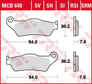 PASTIGLIE DEI FRENI DUCATI MOSTER MULTISTRADA 125-1300 1998-2019