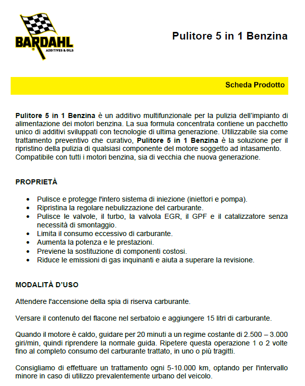Pulitore 5 in 1 Benzina 500ml